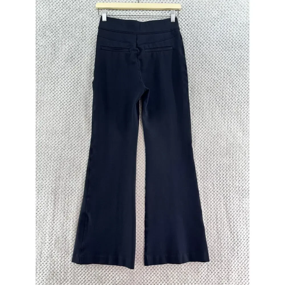 Spanx Perfect Fit Ponte Flare Leg Pants Women S Black 29.5 Inseam High Rise